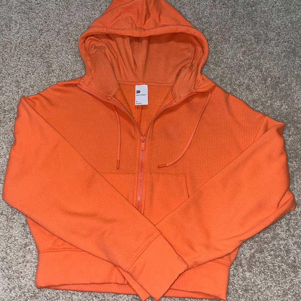 Orange Zip-Up Hoodie